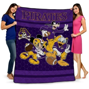 east carolina pirates disney football purple quilt blanket best selling