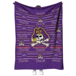 east carolina pirates handdrawn stripes purple quilt blanket best selling