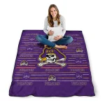 east carolina pirates handdrawn stripes purple quilt blanket best selling