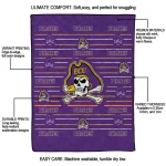 east carolina pirates handdrawn stripes purple quilt blanket best selling