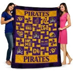 east carolina pirates helmet heart purple quilt blanket best selling