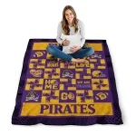 east carolina pirates helmet heart purple quilt blanket best selling