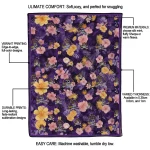 east carolina pirates hibiscus foliage purple quilt blanket best selling