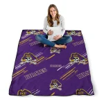 east carolina pirates sketch lines purple quilt blanket best selling