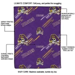east carolina pirates sketch lines purple quilt blanket best selling