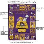 east carolina pirates snoopy love purple quilt blanket best selling