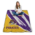 east carolina pirates stroke art purple white quilt blanket best selling