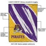 east carolina pirates stroke art purple white quilt blanket best selling