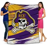 east carolina pirates wild lines purple white quilt blanket best selling
