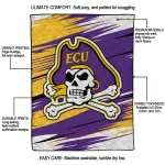 east carolina pirates wild lines purple white quilt blanket best selling