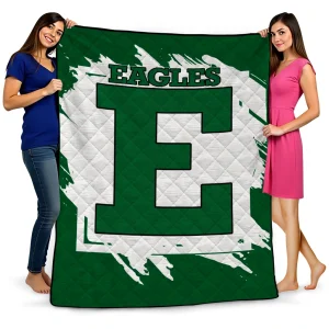 eastern michigan eagles block border green quilt blanket best selling