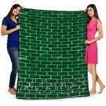 eastern michigan eagles brick grid green quilt blanket best selling