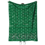 eastern michigan eagles brick grid green quilt blanket best selling