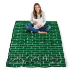 eastern michigan eagles brick grid green quilt blanket best selling