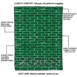 eastern michigan eagles brick grid green quilt blanket best selling