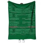 eastern michigan eagles handdrawn stripes green quilt blanket best selling