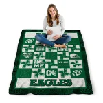eastern michigan eagles helmet heart green quilt blanket best selling