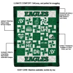 eastern michigan eagles helmet heart green quilt blanket best selling