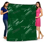 eastern michigan eagles sketch lines green quilt blanket best selling