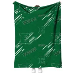 eastern michigan eagles sketch lines green quilt blanket best selling