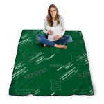 eastern michigan eagles sketch lines green quilt blanket best selling