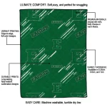 eastern michigan eagles sketch lines green quilt blanket best selling