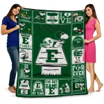 eastern michigan eagles snoopy love green quilt blanket best selling