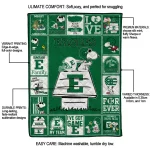 eastern michigan eagles snoopy love green quilt blanket best selling