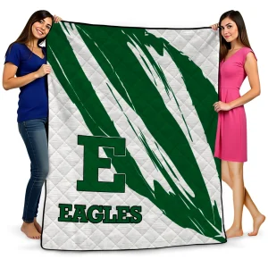 eastern michigan eagles stroke art green white quilt blanket best selling