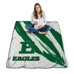 eastern michigan eagles stroke art green white quilt blanket best selling