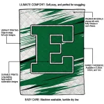 eastern michigan eagles wild lines green white quilt blanket best selling