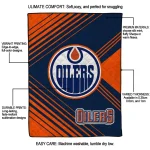 edmonton oilers arrow layers blue quilt blanket best selling