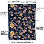 edmonton oilers hibiscus foliage blue quilt blanket best selling