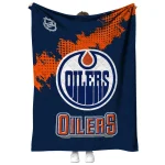edmonton oilers nhl shield blue quilt blanket best selling