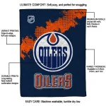 edmonton oilers nhl shield blue quilt blanket best selling