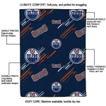 edmonton oilers sketch lines blue quilt blanket best selling