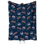 edmonton oilers solid classic blue quilt blanket best selling