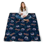 edmonton oilers solid classic blue quilt blanket best selling