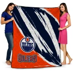 Edmonton Oilers Stroke Art Blue White Quilt Blanket 1 edmonton oilers stroke art blue white quilt blanket best selling