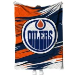 edmonton oilers wild lines blue white quilt blanket best selling