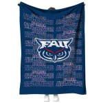 florida atlantic owls bold red blue quilt blanket best selling