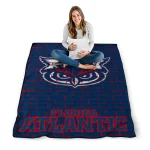 florida atlantic owls brick grid blue quilt blanket best selling