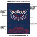 florida atlantic owls brick grid blue quilt blanket best selling