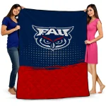 florida atlantic owls dot illusion blue quilt blanket best selling