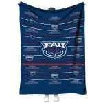florida atlantic owls handdrawn stripes blue quilt blanket best selling
