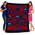 florida atlantic owls helmet heart blue quilt blanket best selling
