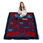florida atlantic owls helmet heart blue quilt blanket best selling