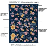 florida atlantic owls hibiscus foliage blue quilt blanket best selling