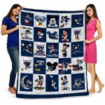florida atlantic owls mickey mouse motif blue white quilt blanket best selling