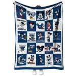 florida atlantic owls mickey mouse motif blue white quilt blanket best selling